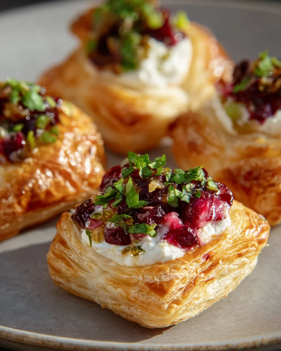 Cranberry Jalapeño Puff Pastries