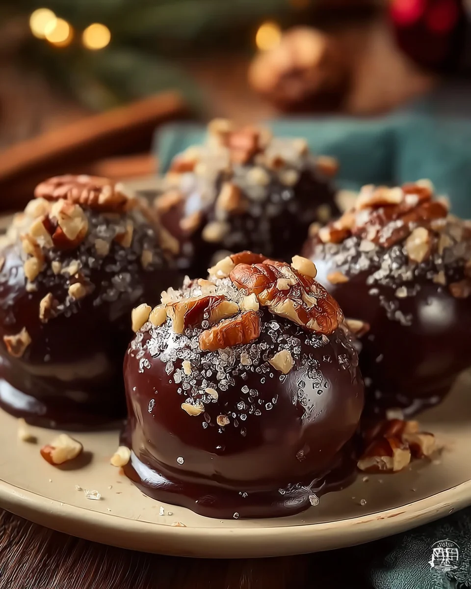Christmas Chocolate Pecan Pie Balls