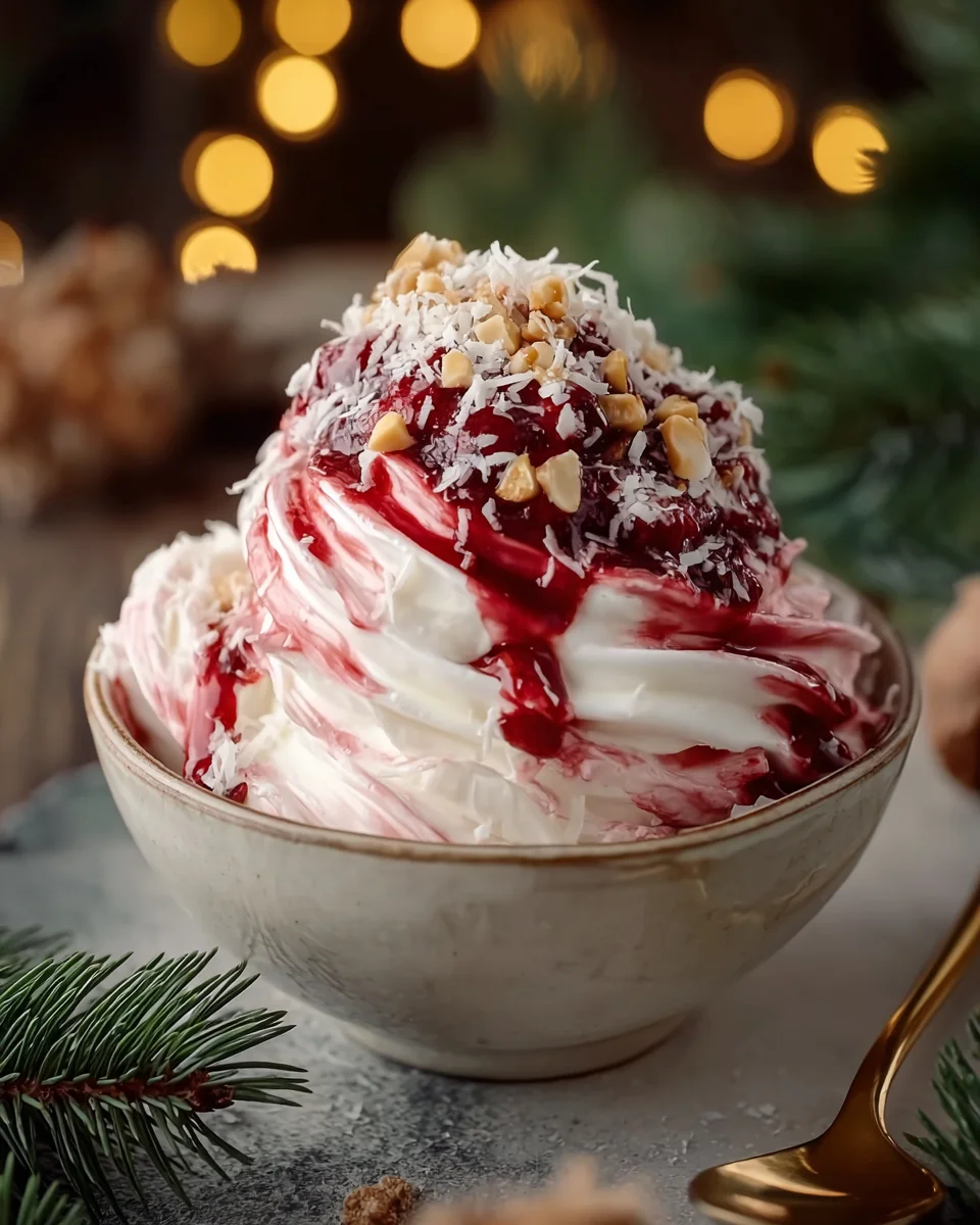 Keto Christmas Cherry Cheesecake Fluff