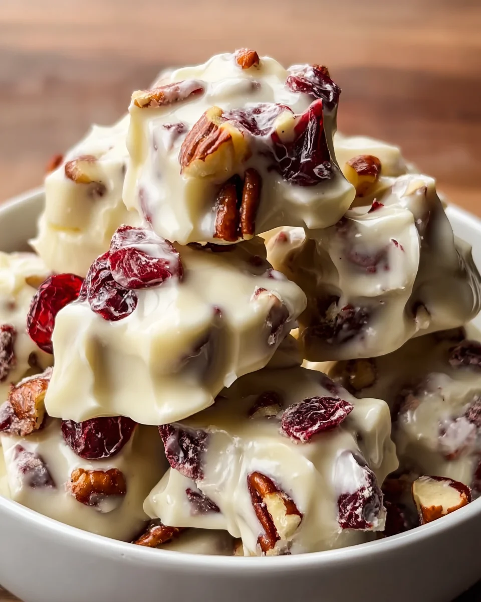 Christmas White Chocolate Cranberry Pecan Candy