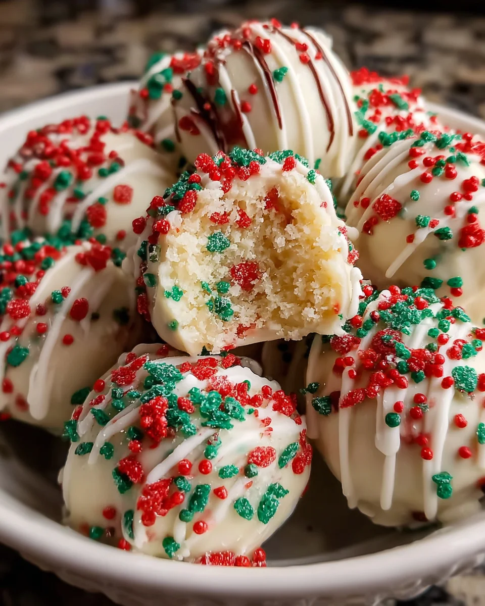 Christmas Tree Cake Truffles are an easy holiday treat!