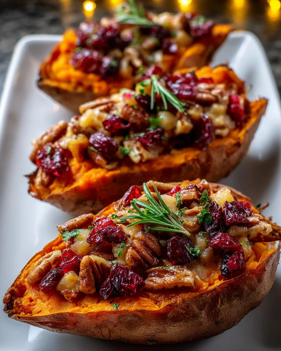 Cranberry Apple Twice-Baked Sweet Potato