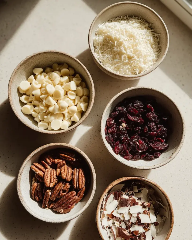 Christmas White Chocolate Cranberry Pecan Candy 6 codinofouad httpss.mj .runsdpg8dMylxU flat lay of baking ingre bcd1c41d d9d0 44d3 9158 d3c998703d81 0