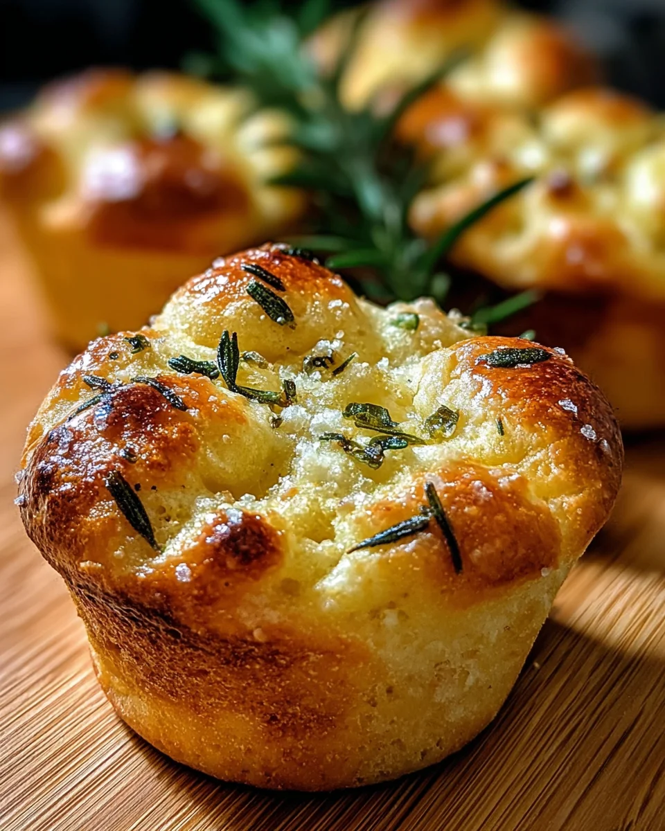 Garlic Rosemary Focaccia Muffins