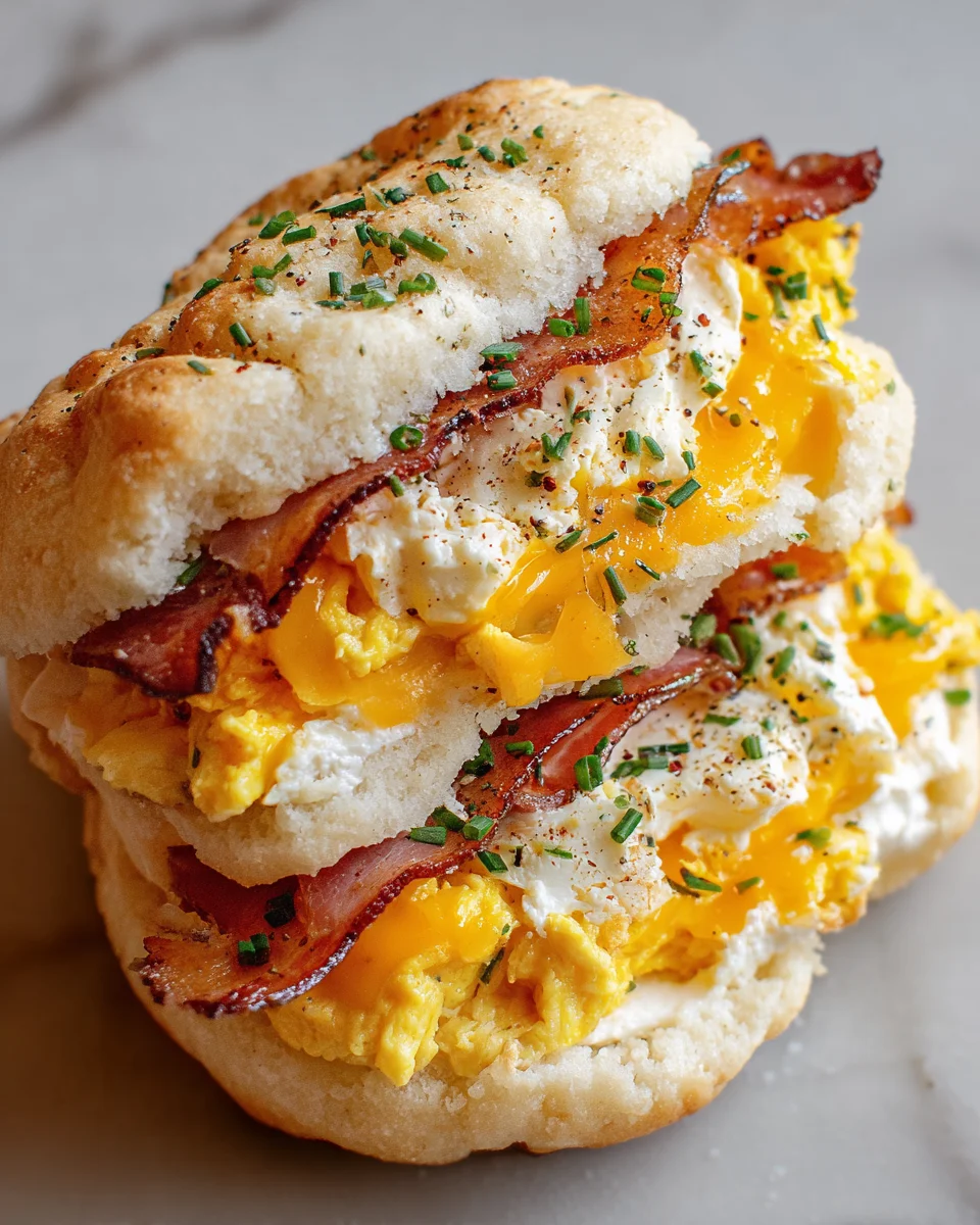 Cloud Bread Breakfast Sandwich