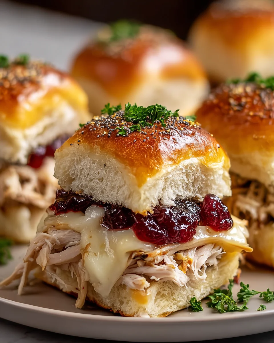 Thanksgiving Leftover Turkey Cranberry Sliders