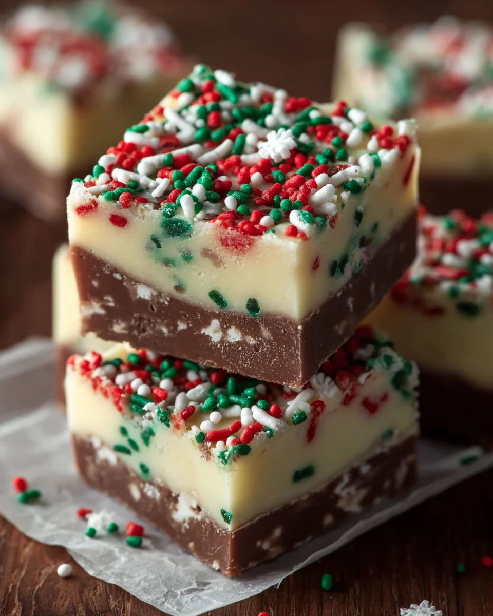 Easy Christmas Fudge Sprinkles