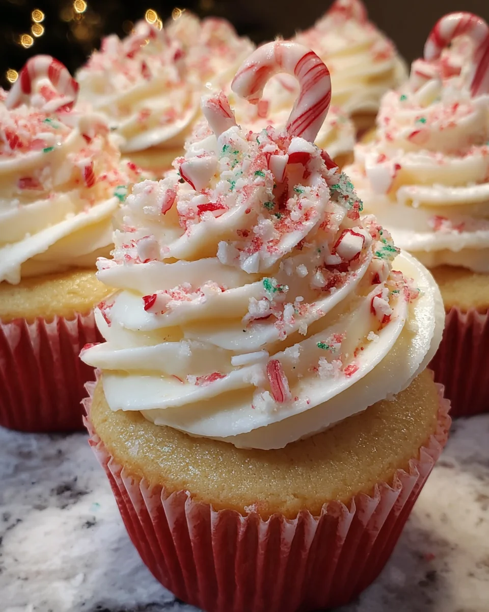 Candy Cane Peppermint Cupcakes