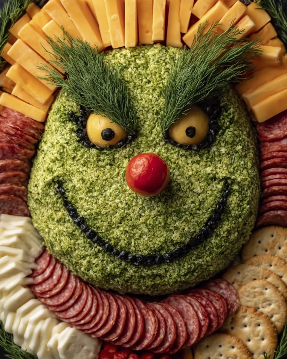 Grinch Face Holiday Cheeseball is a festive hit!