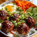 Korean BBQ Meatball Rice Bowls