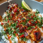 Sweet Chili Chicken Bowl with Coconut Lime Drizzle
