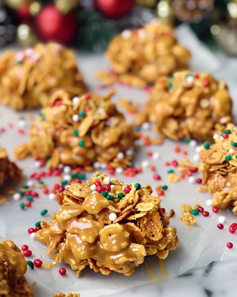 Peanut Butter Cornflake Cookies (No-Bake Classic)