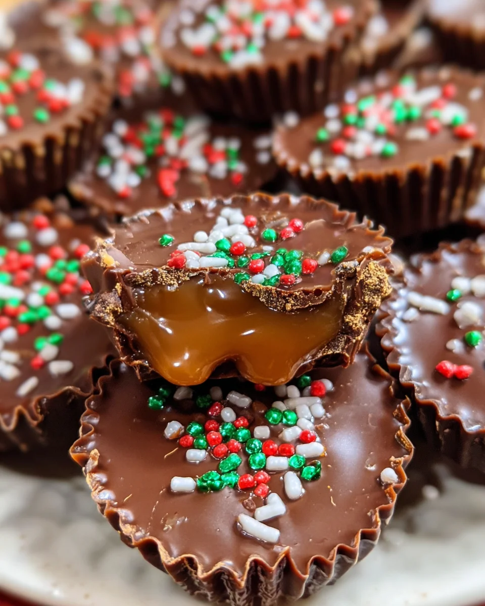 Christmas Chocolate Caramel Cups