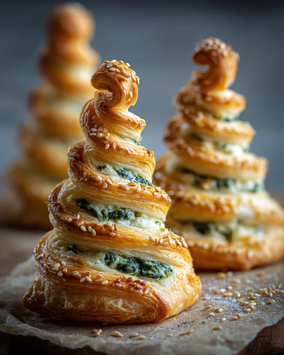Spinach Puff Pastry Trees