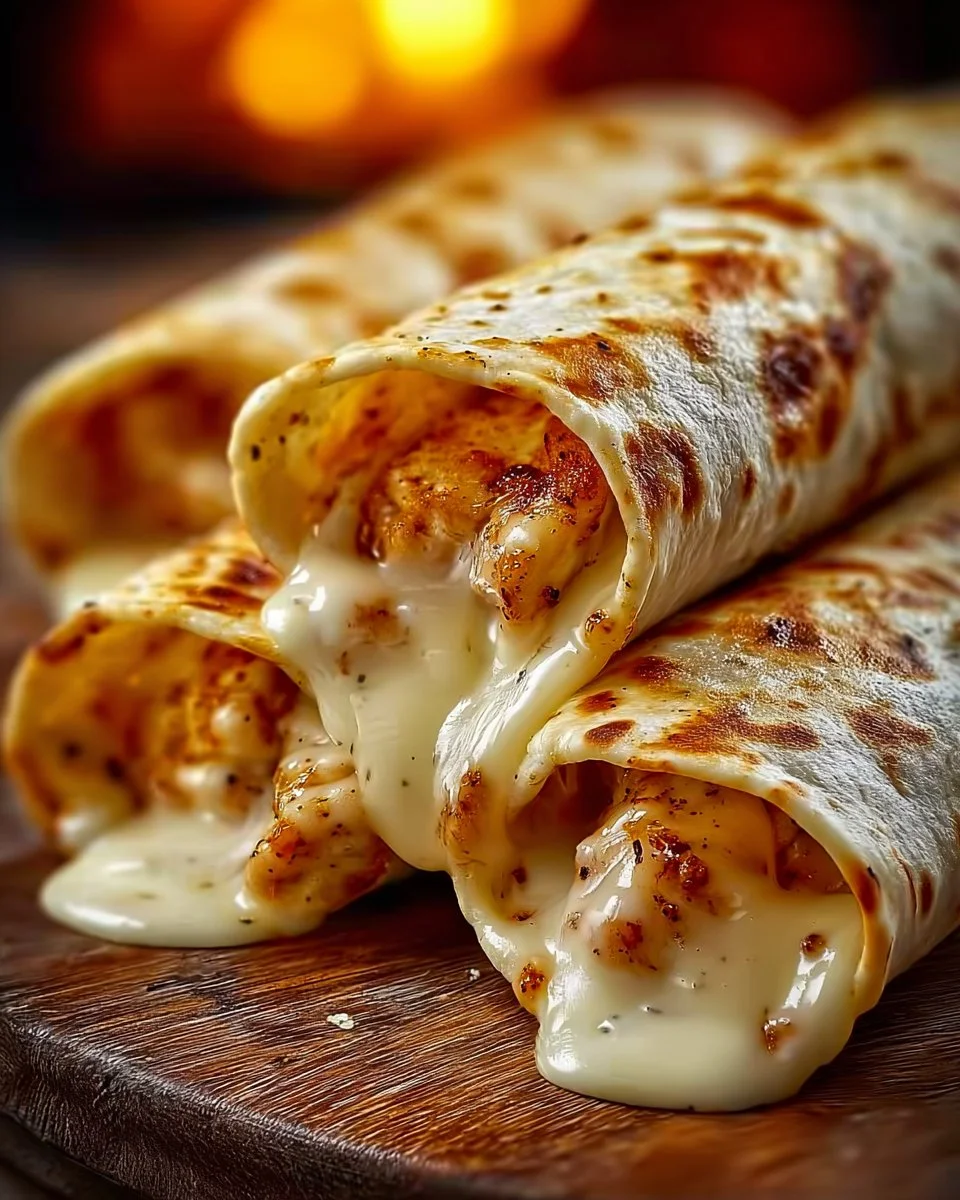 Cheesy Garlic Chicken Wraps