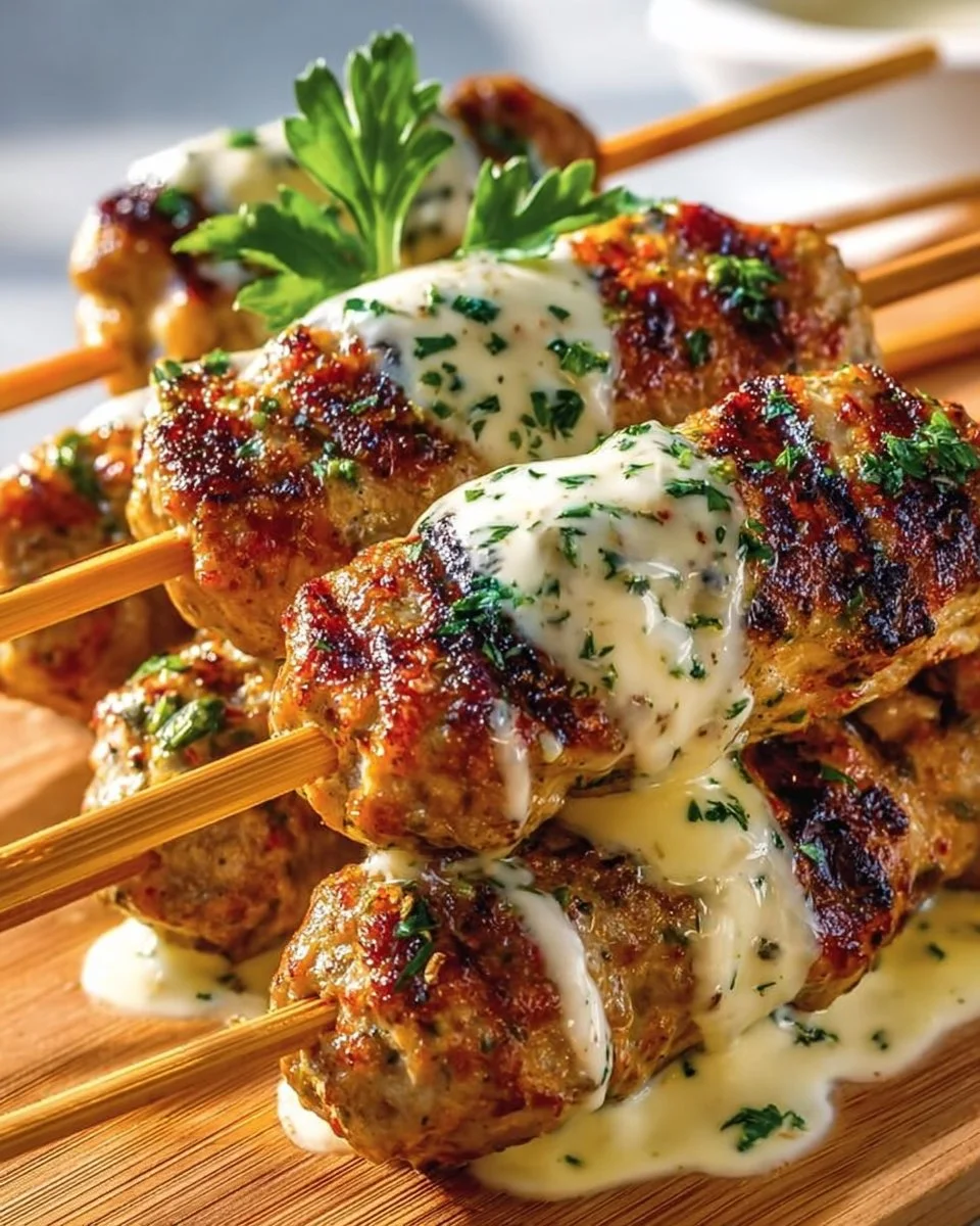 Chicken Kofta Garlic Yogurt Sauce