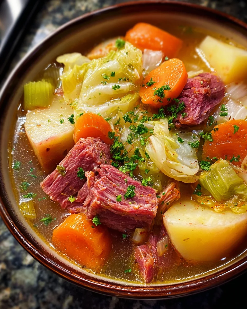 Slow Cooker Corned Beef & Cabbage Stew Made Easy!