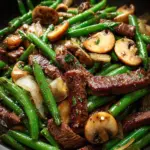 Black Pepper Beef, Mushroom & Green Bean Stir-Fry is