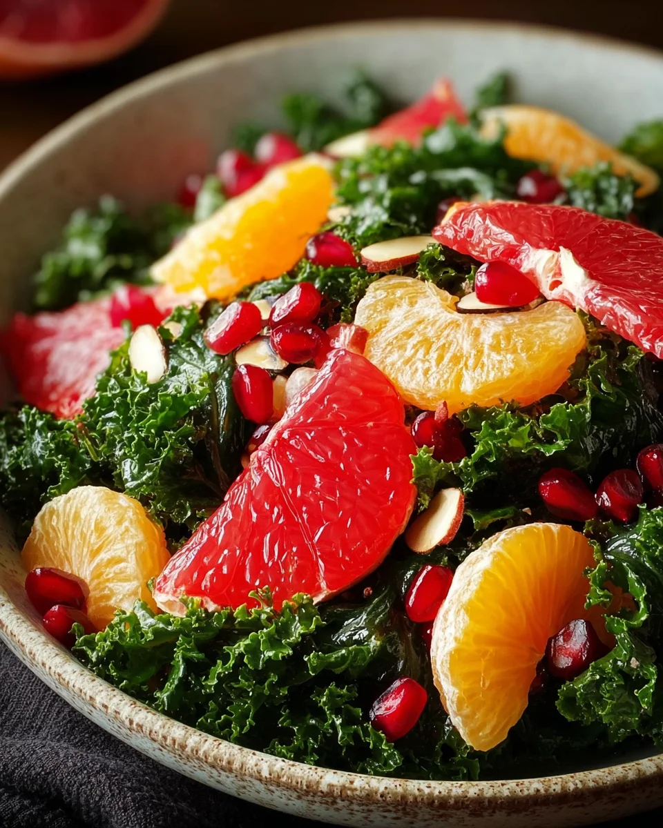 Winter Citrus Kale Pomegranate Salad