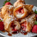 Deep-Fried Strawberry Cheesecake Stuffed Wonton Bites