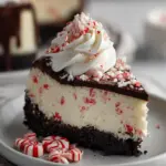 Peppermint Cheesecake with White Chocolate and Crushed Peppermint