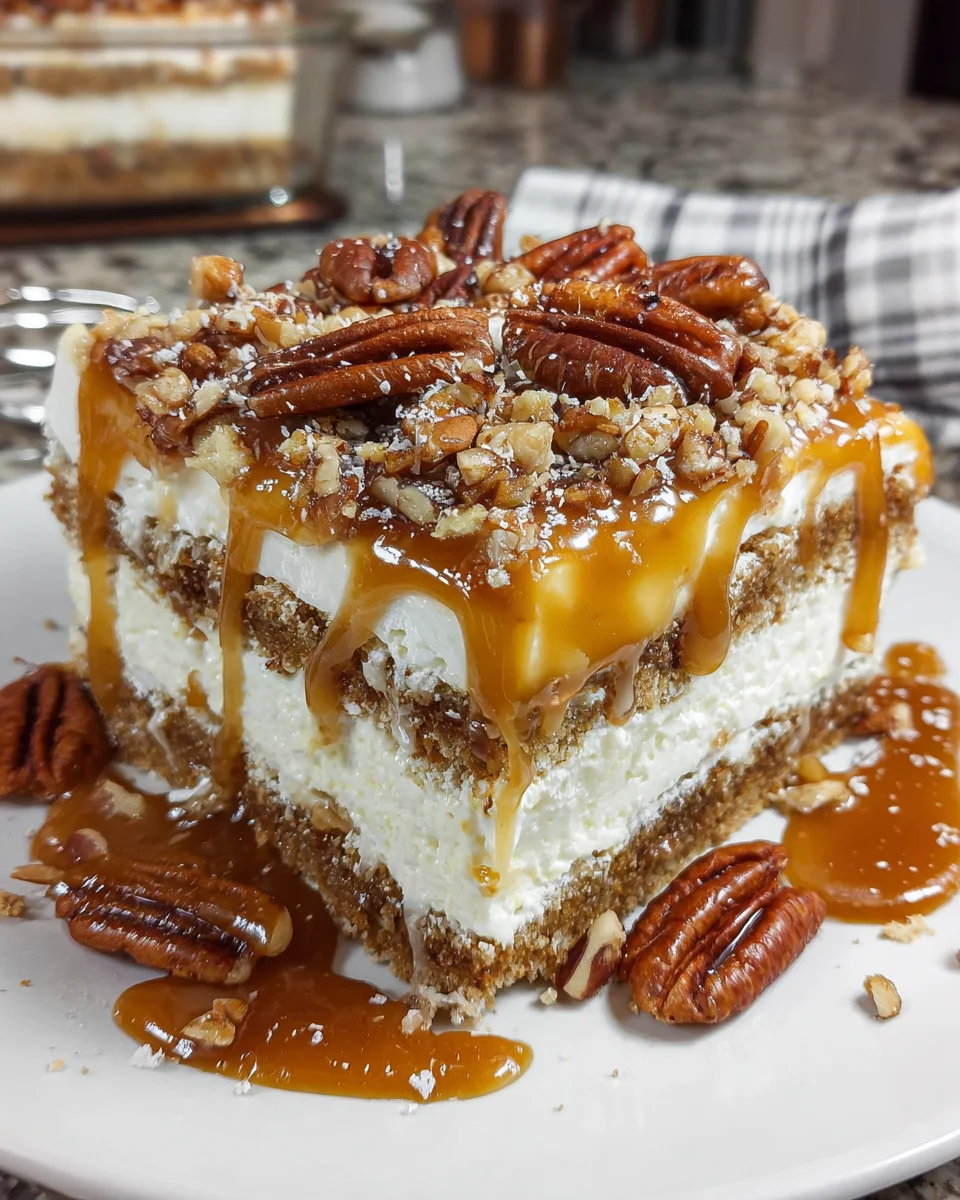 Caramel Pecan Lasagna Squares