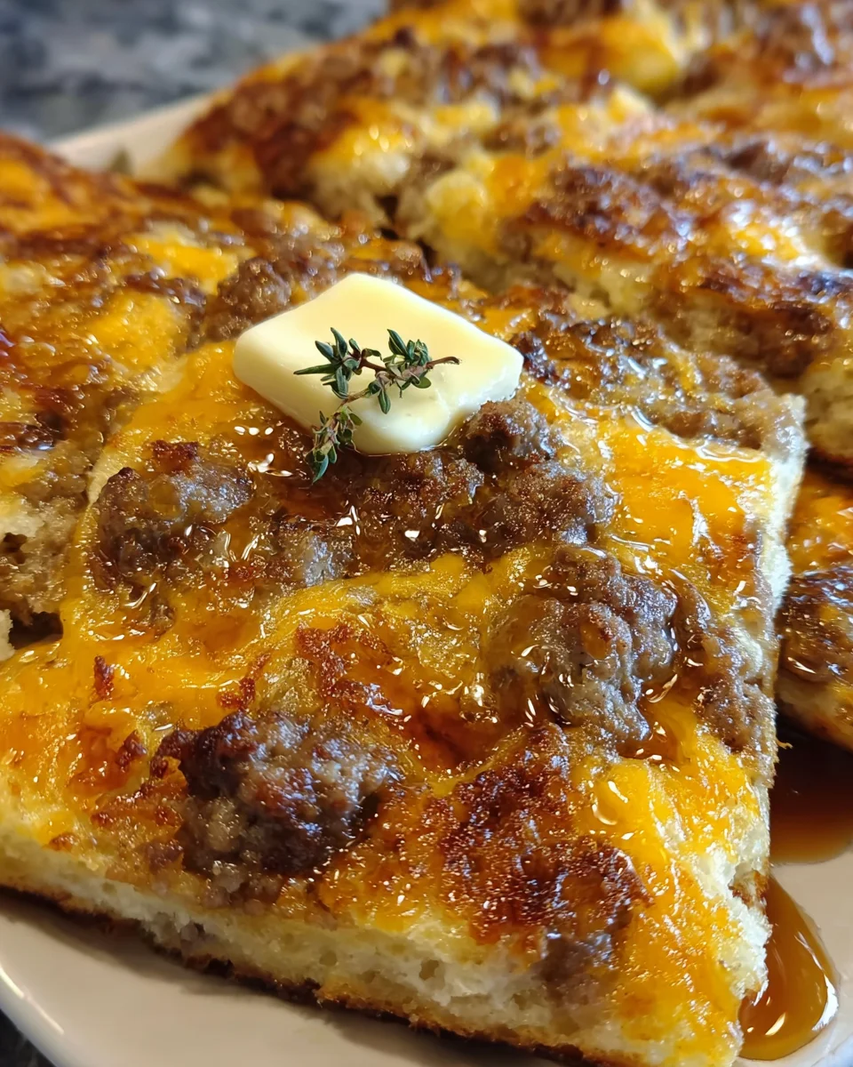 Sausage Cheese Sheet Pan Pancakes