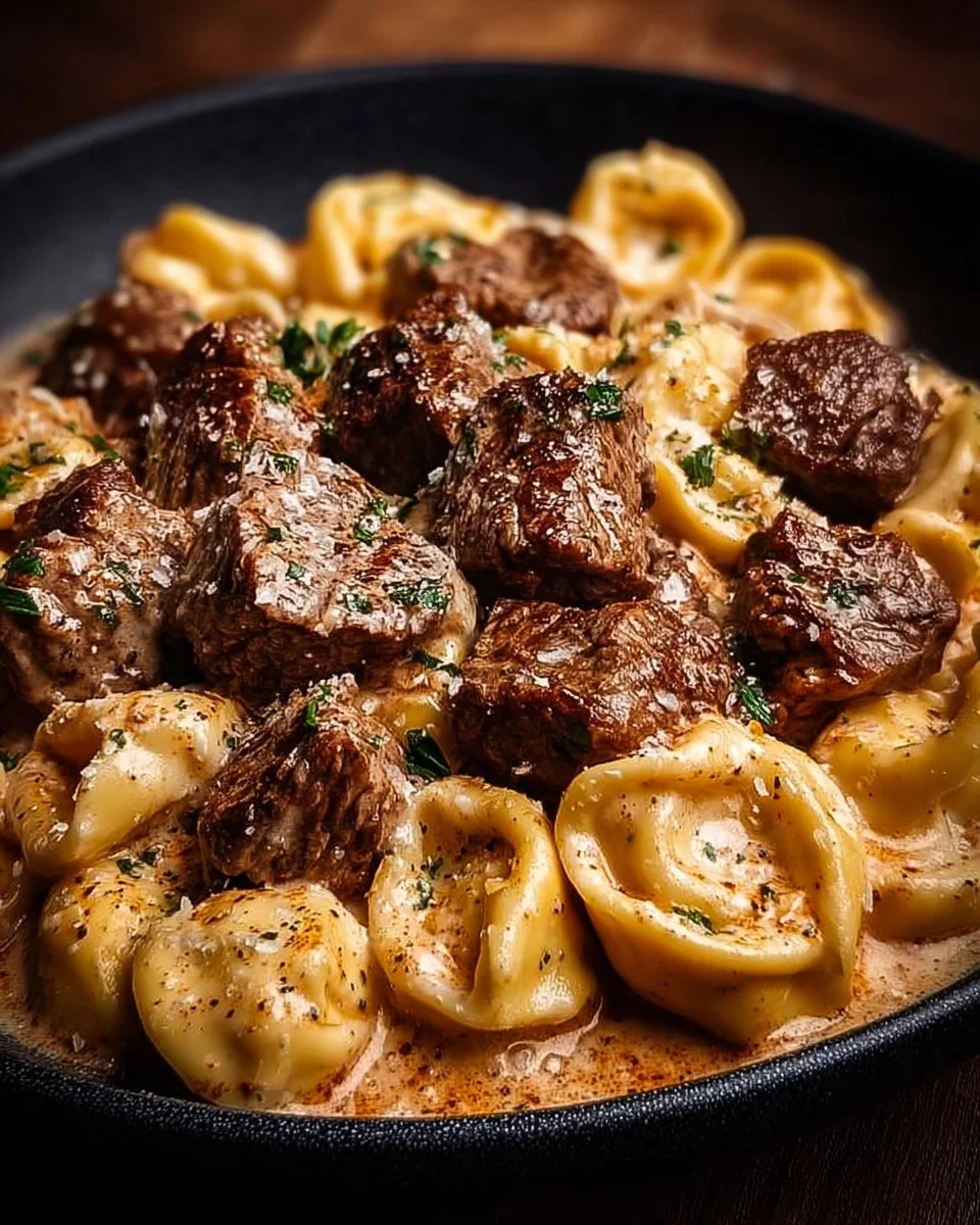 Cracked Garlic Steak Tortellini in Creamhouse Sauce Bliss