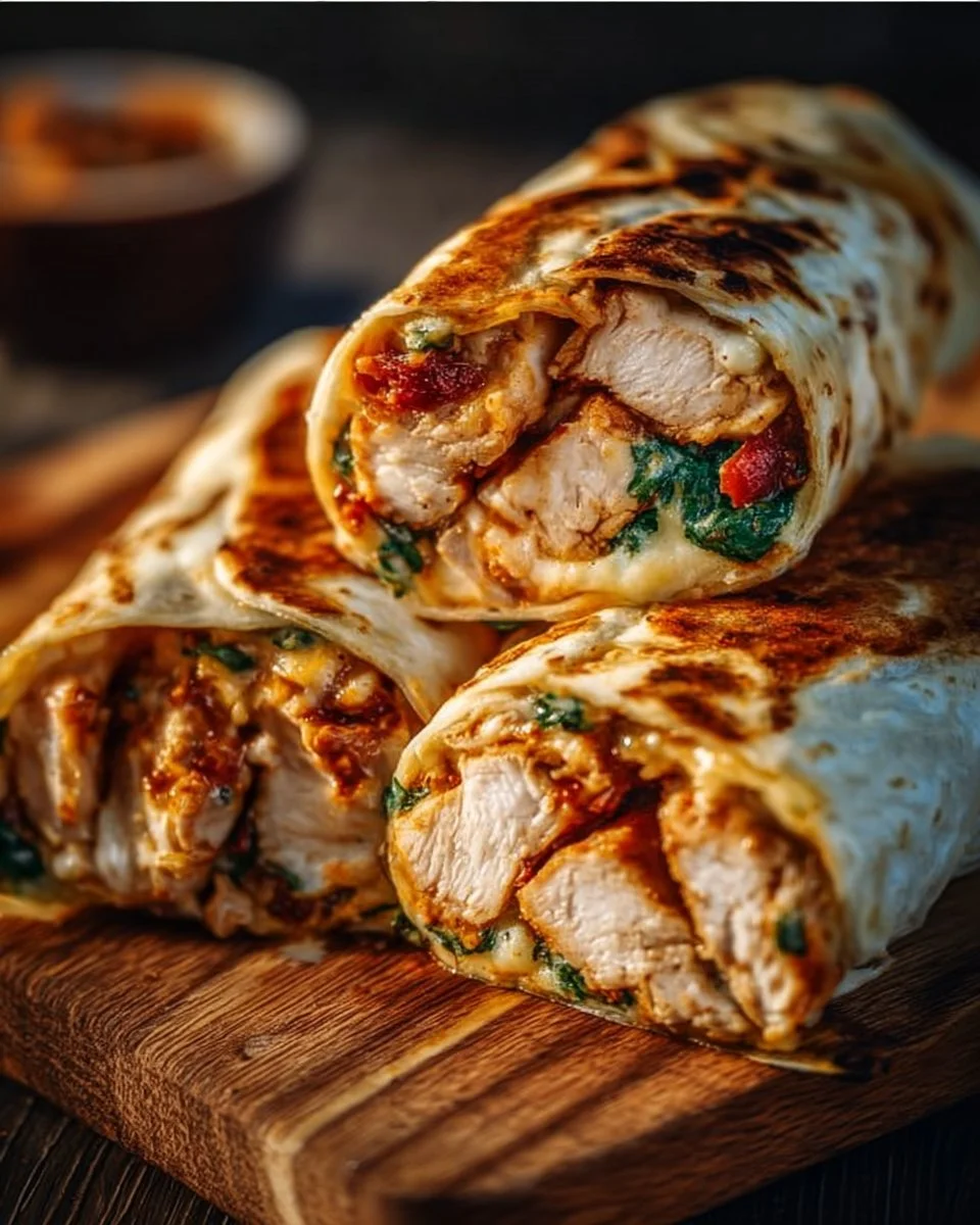 Crispy Air Fryer Chicken & Mozzarella Wraps
