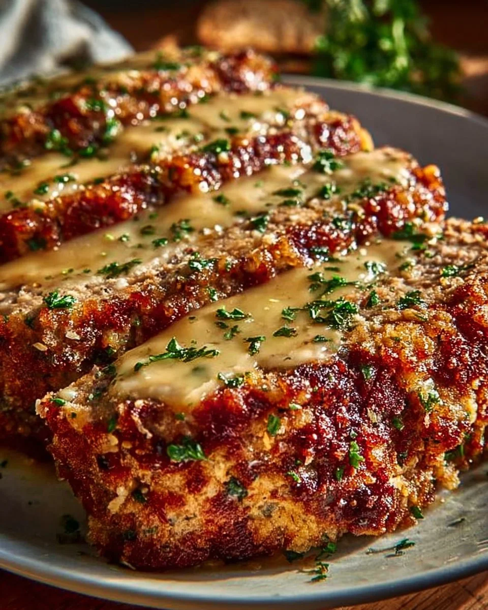 Garlic Parmesan Chicken Meatloaf