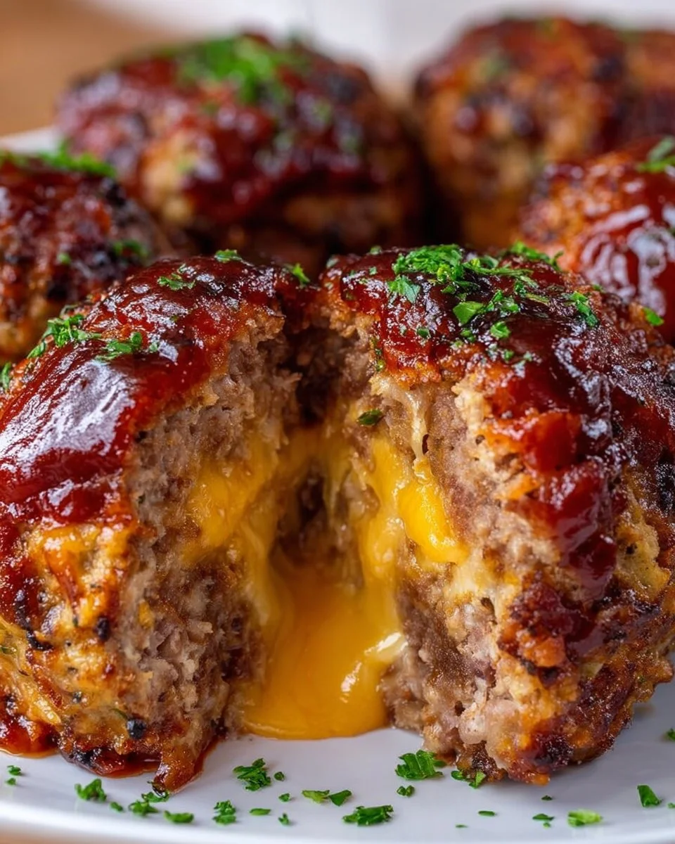 Bang-Bang Melty Bacon Cheddar Stuffed Meatloaf Bombs
