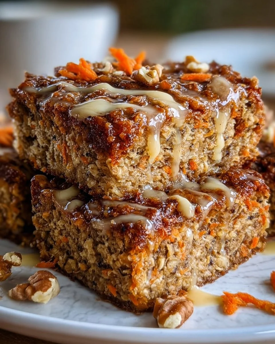 Carrot Cake Baked Oatmeal Squares