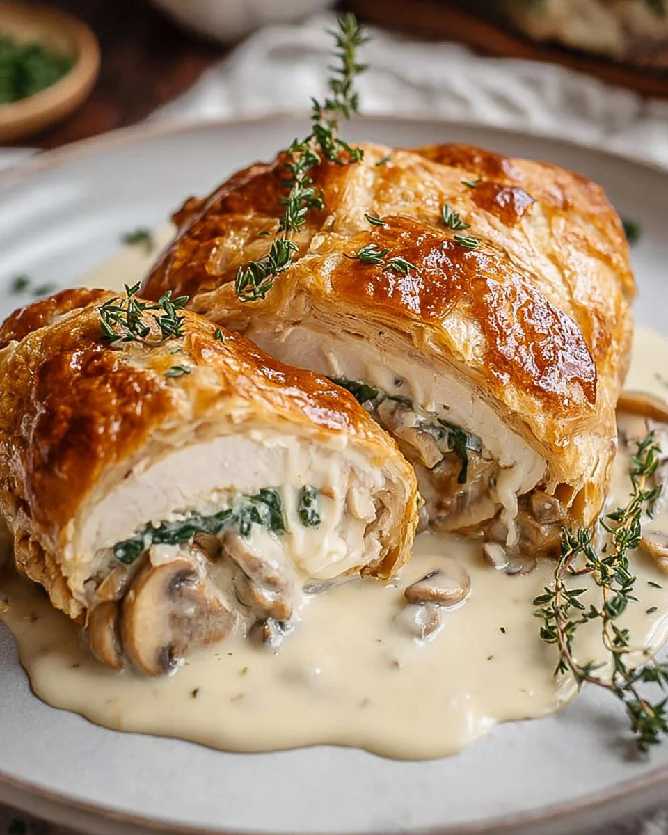 Chicken Wellington with Dijon Cream Sauce