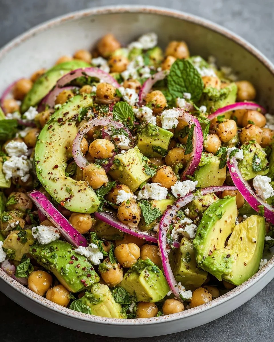 Chickpea Feta Avocado Salad