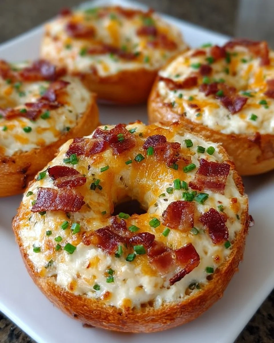 Creamy Bacon Cheddar Bagels