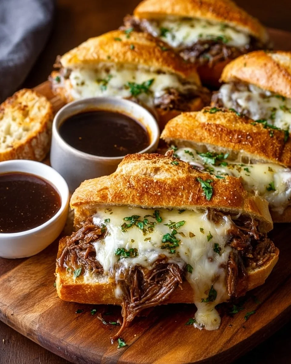 Crockpot French Dip Sandwiches