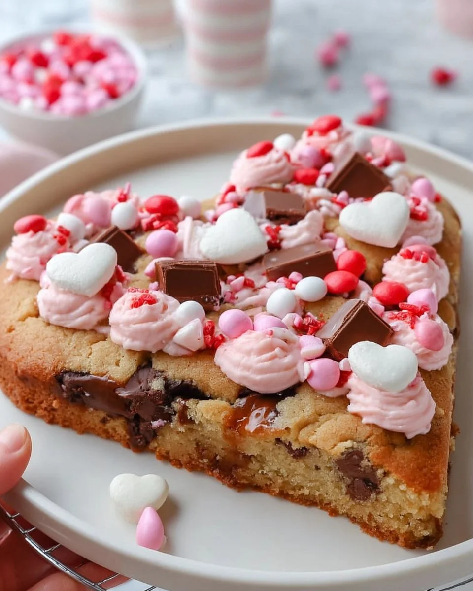 Decadent Heart-Shaped Cookie Cake