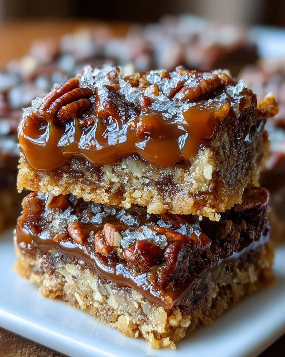 Decadent Sweet Chewy Turtle Bars