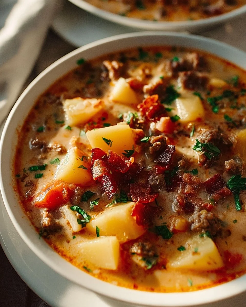 Easy Cheeseburger Soup Recipe