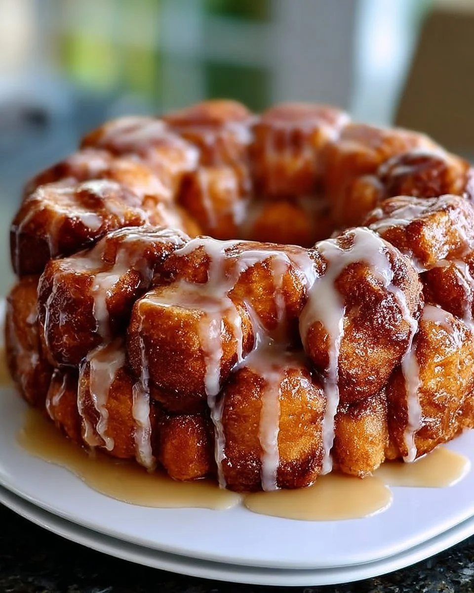 Easy Homemade Monkey Bread With Vanilla Glaze