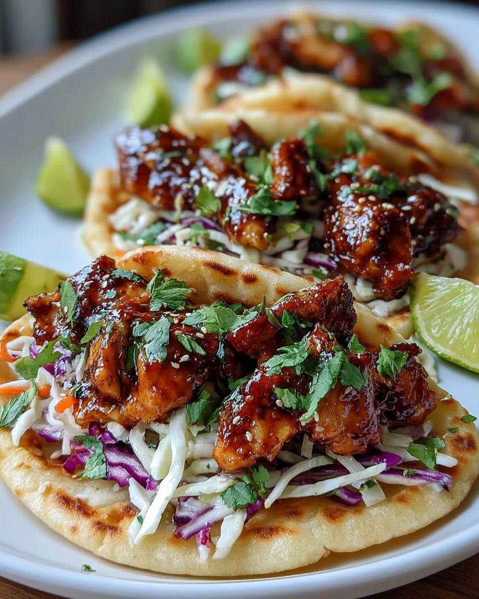 Honey Garlic Naan Chicken Tacos