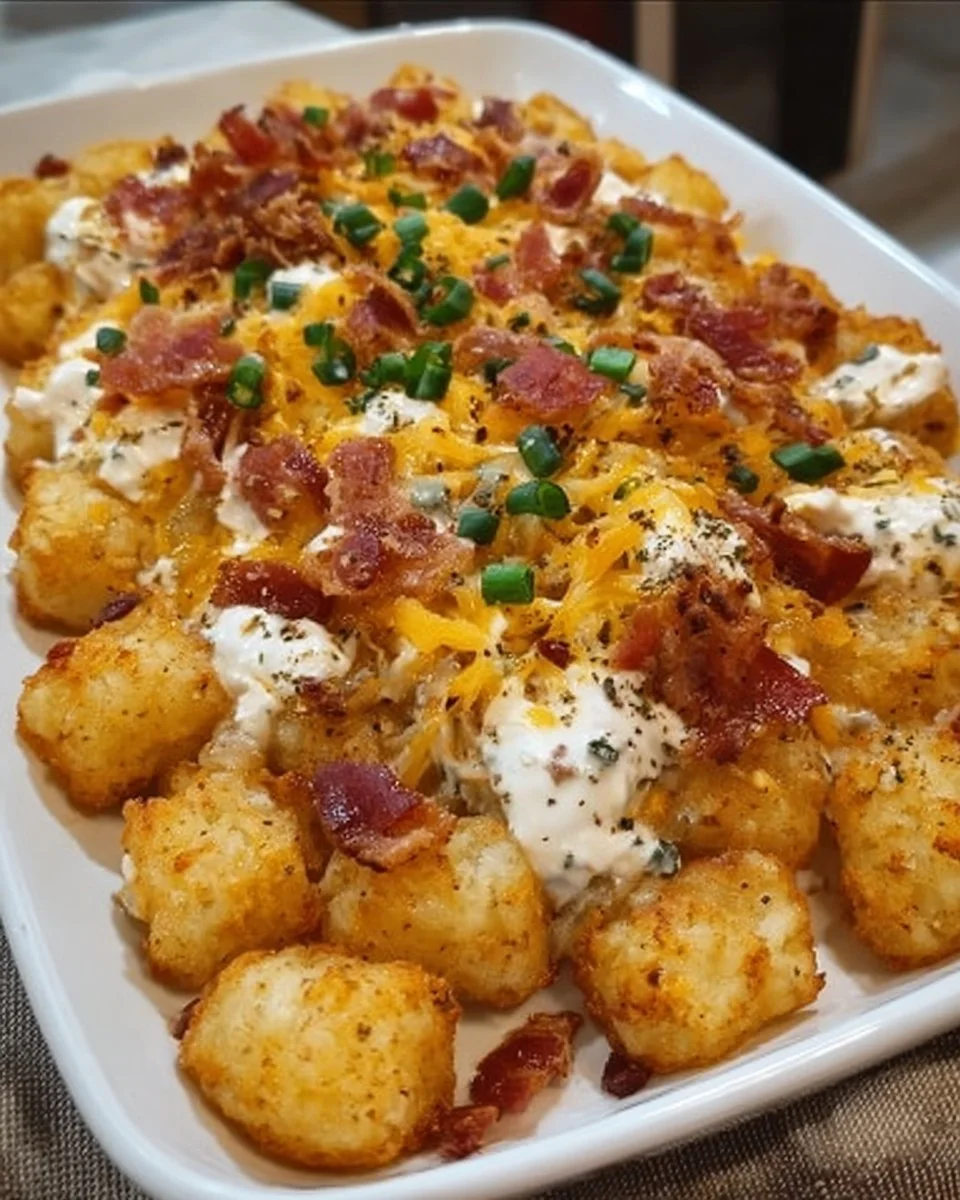 Indulge in the Chicken Bacon Ranch Tater Tot Casserole Delight