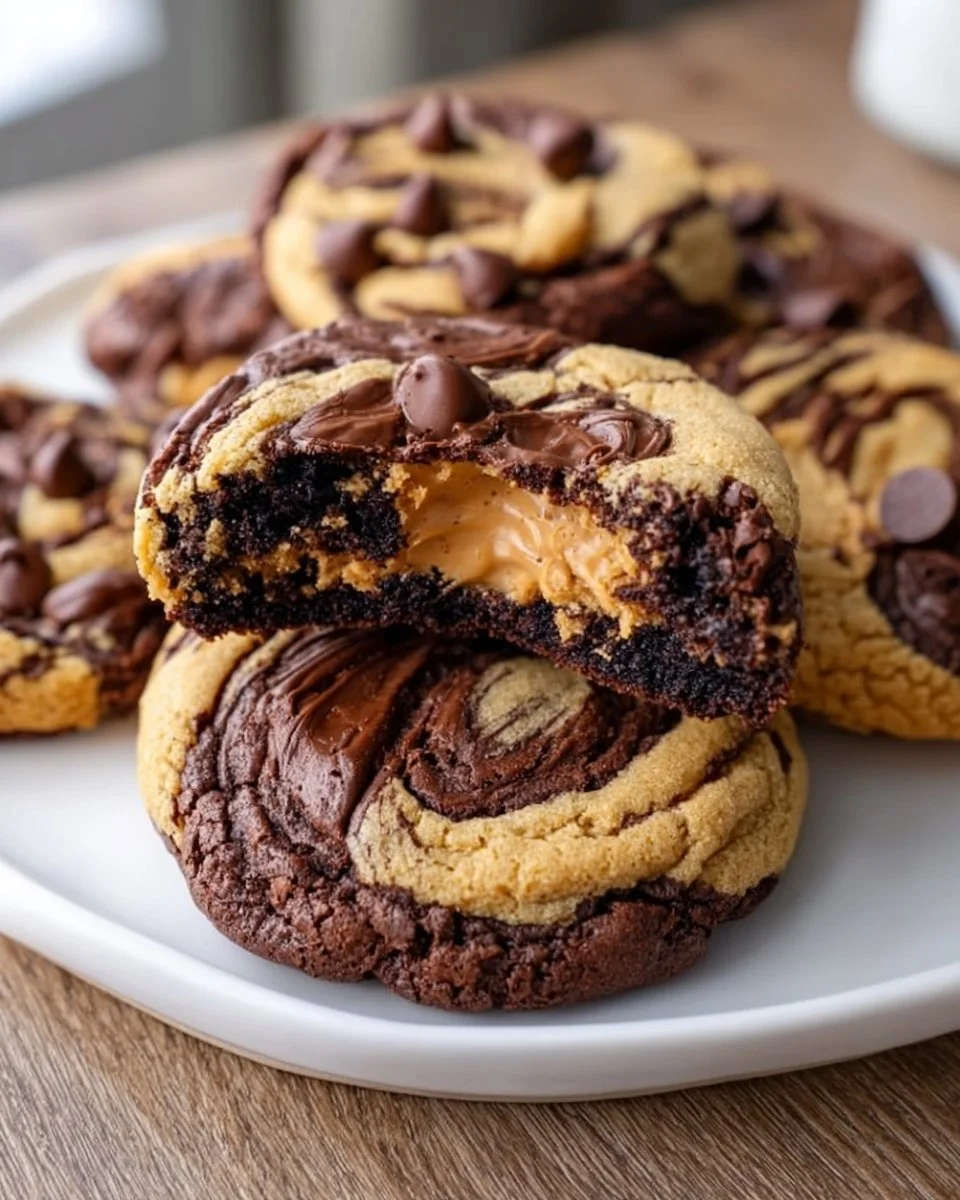 Peanut Butter Brownie Swirl Cookies