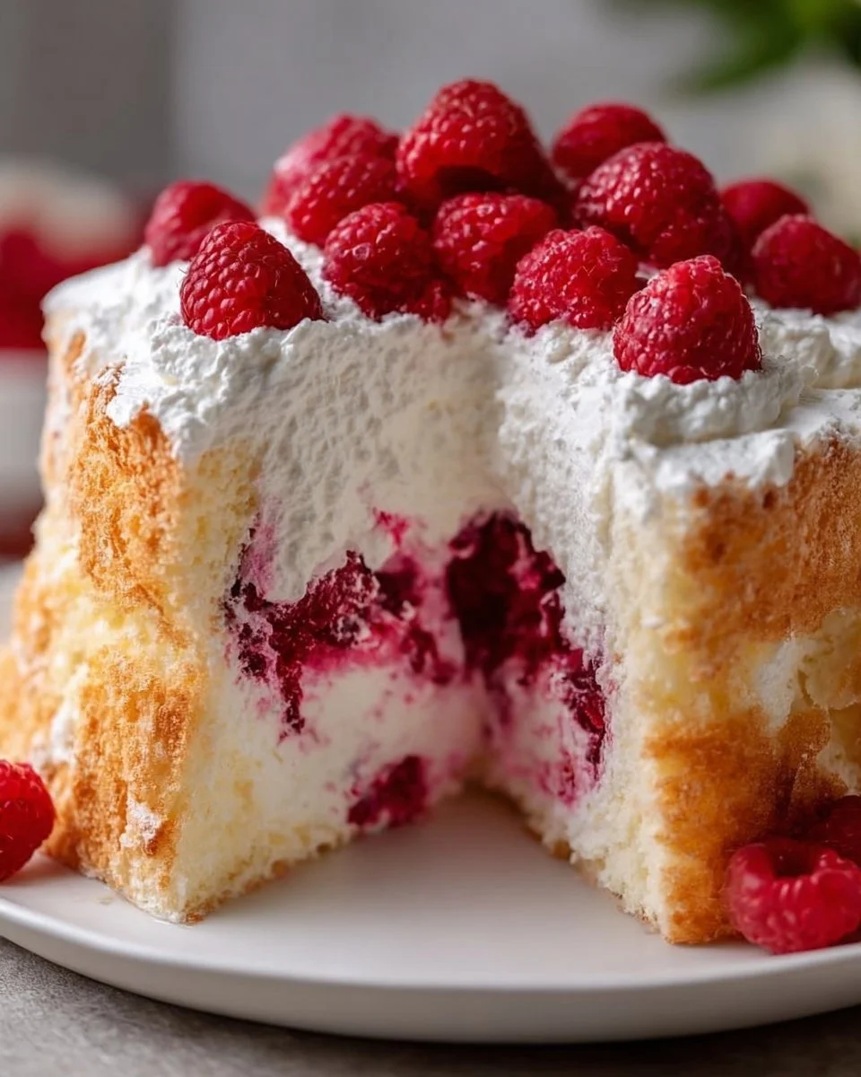 Raspberry Angel Food Cake