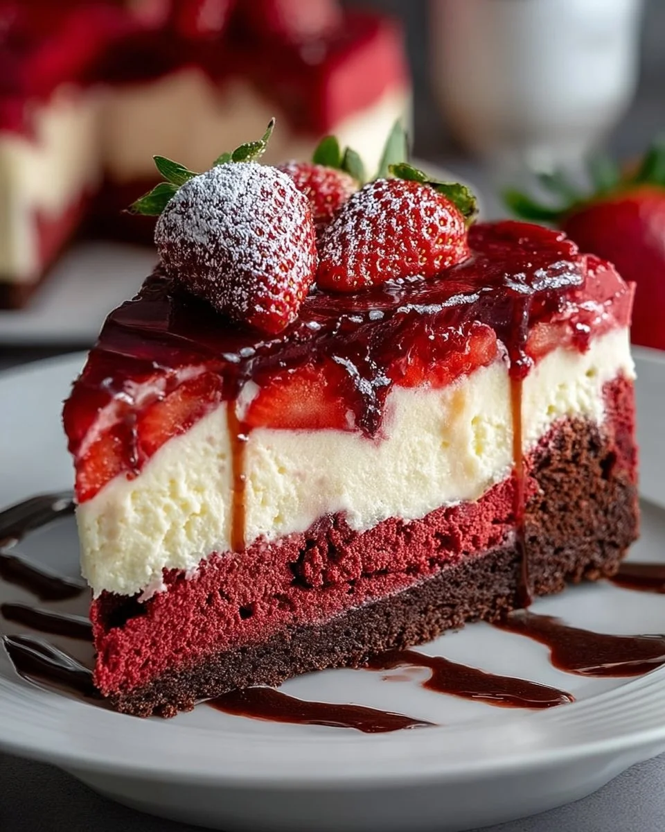 Red Velvet Strawberry Cheesecake