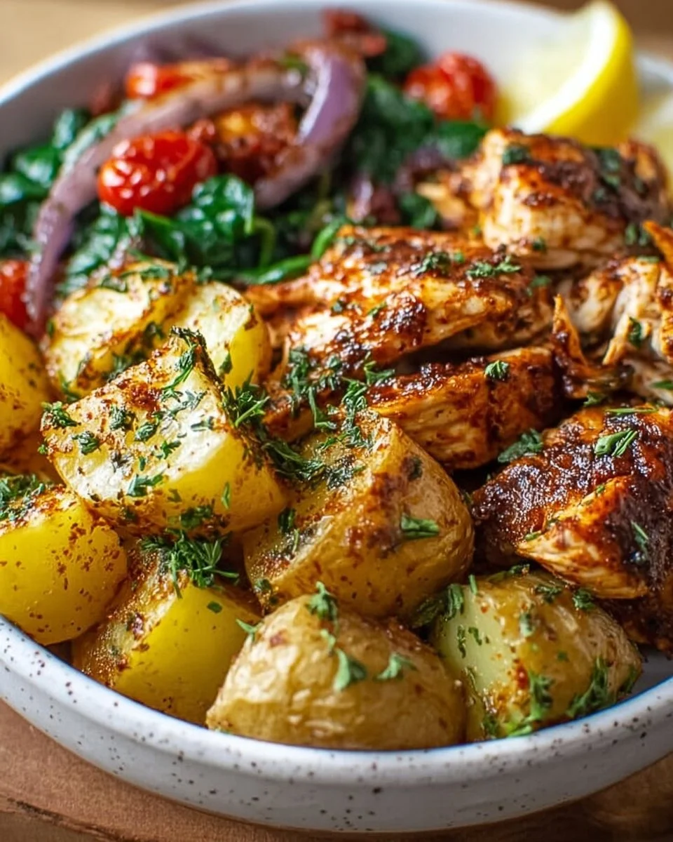 Skinny Chicken and Roasted Potato Bowl