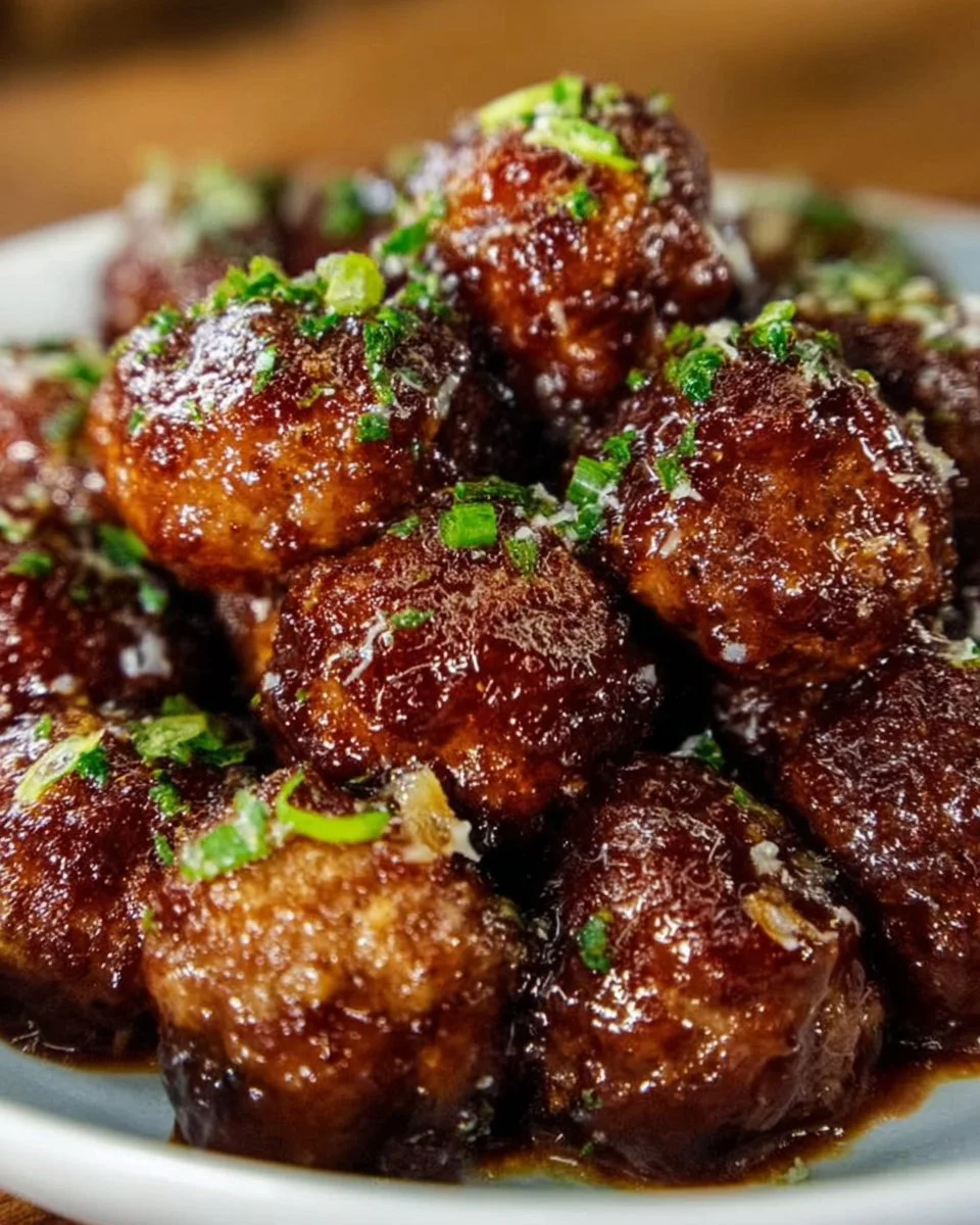 Slow Cooker Bourbon Apple Butter Meatballs