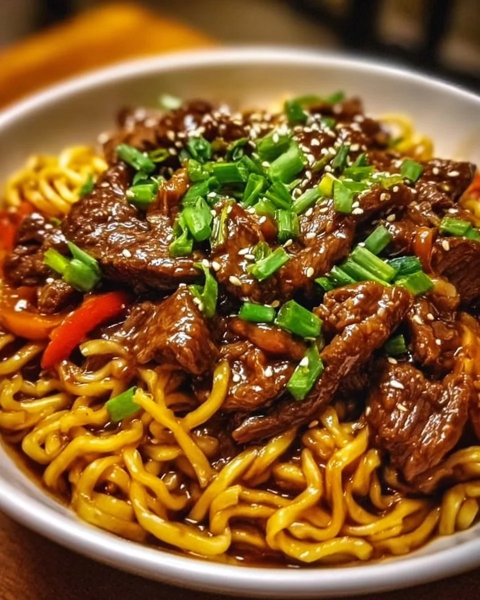 Sticky Beef Noodles