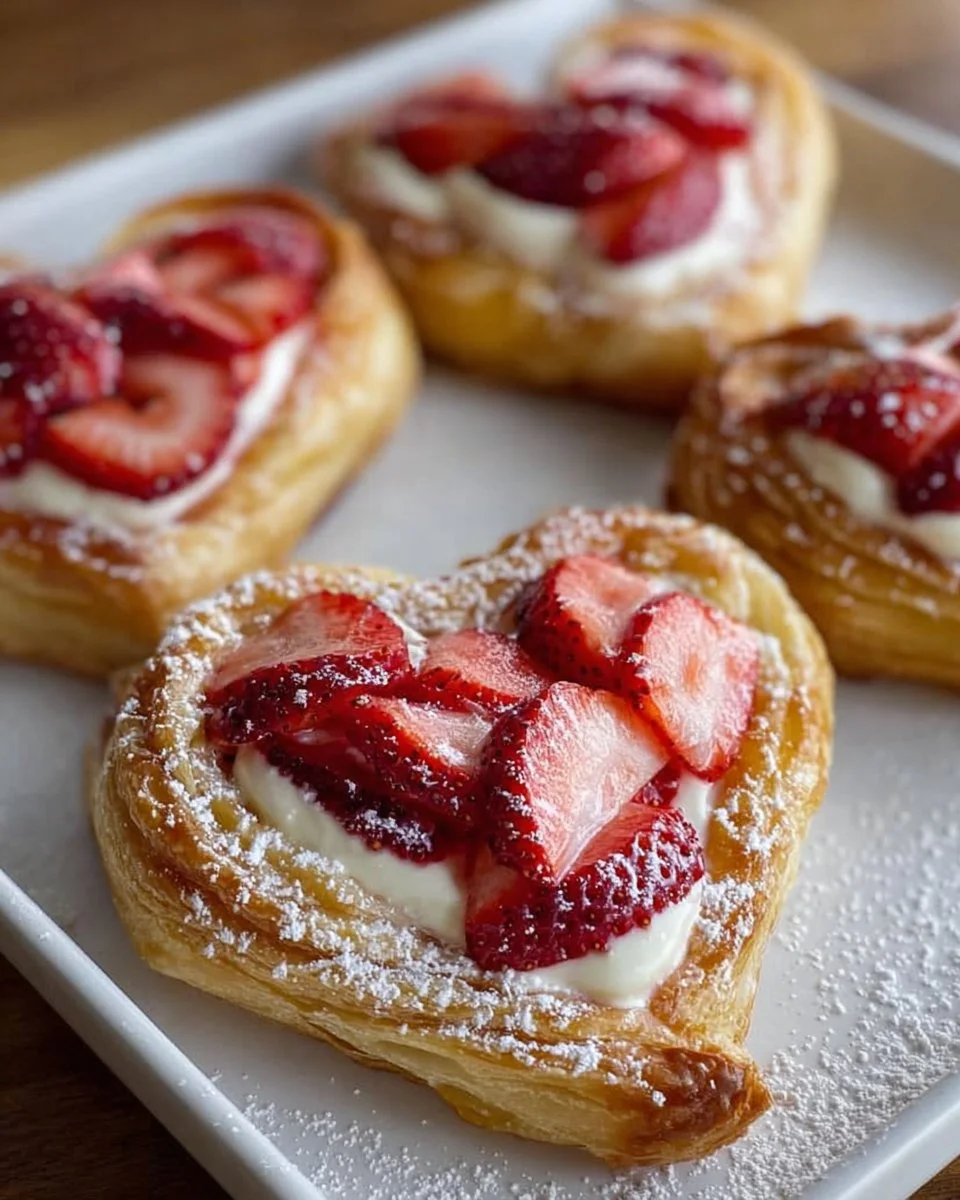 Strawberry Cream Cheese Heart Danishes