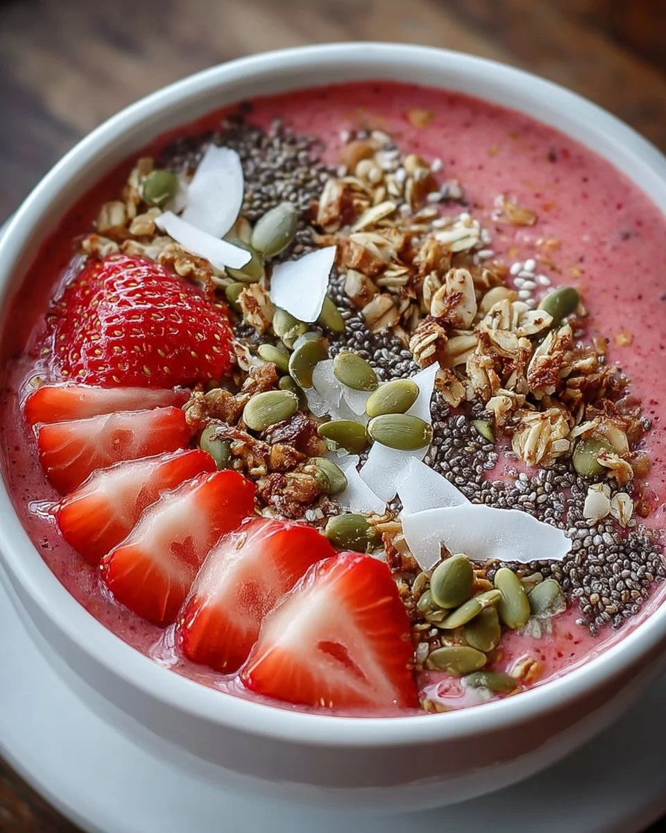 Strawberry Protein Smoothie Bowl